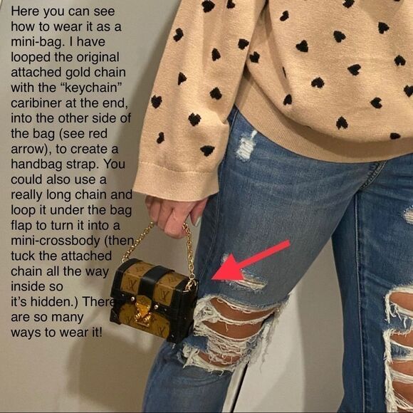 Louis Vuitton Reverse Monogram Essential Trunk Mini Bag R98571 Chain w Carabiner - Picture 16 of 16